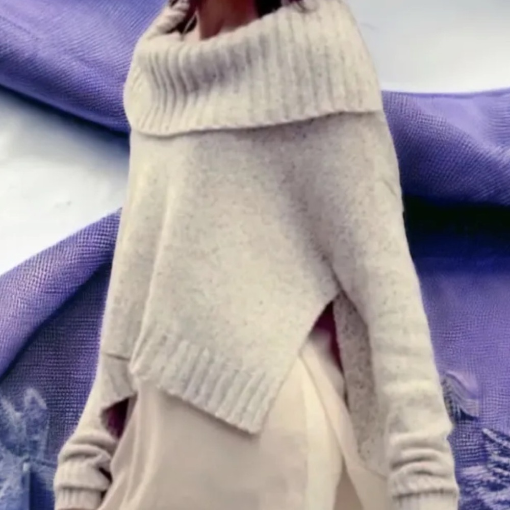 🌺 NOT 4 SALE 🌺 Eileen Fisher Luxe Cashmere Cowl Neck Sweater XXS Speckled NWT - Picture 1 of 13
